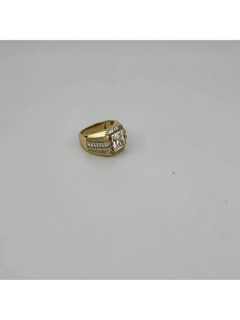 Brand New Sterling Silver 925 Rectangle Gemstone Cz Ring